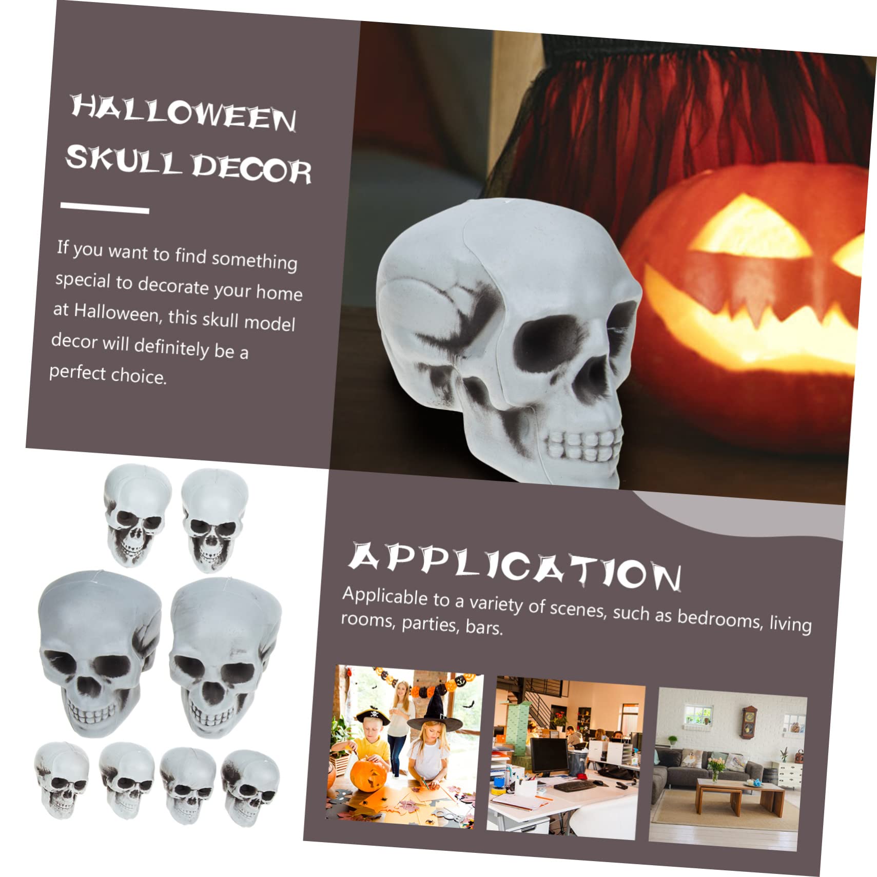 TOPBATHY 16 Pz scheletro di halloween regalini halloween decorazioni halloween giocattoli di halloween ornamento del cranio di Halloween giocattolo oggetti di scena del cranio spaventosi