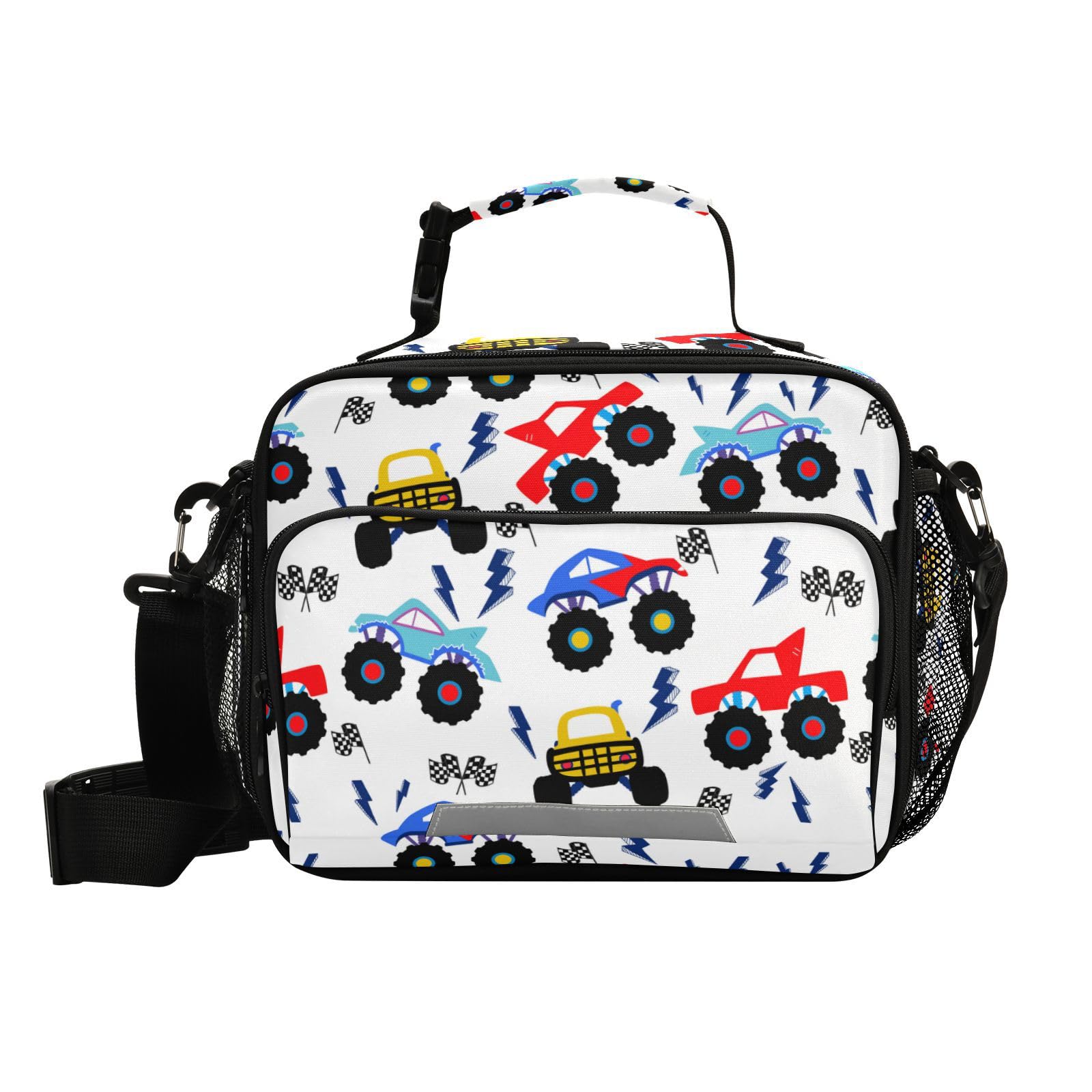 Yopersonalizes Lunch Bag for Kids Boys Girls Teens, Cute Car Insulated Lunch Box Thermal Cooler Bag Adults Lunch Tote Bag for Women Men Work School