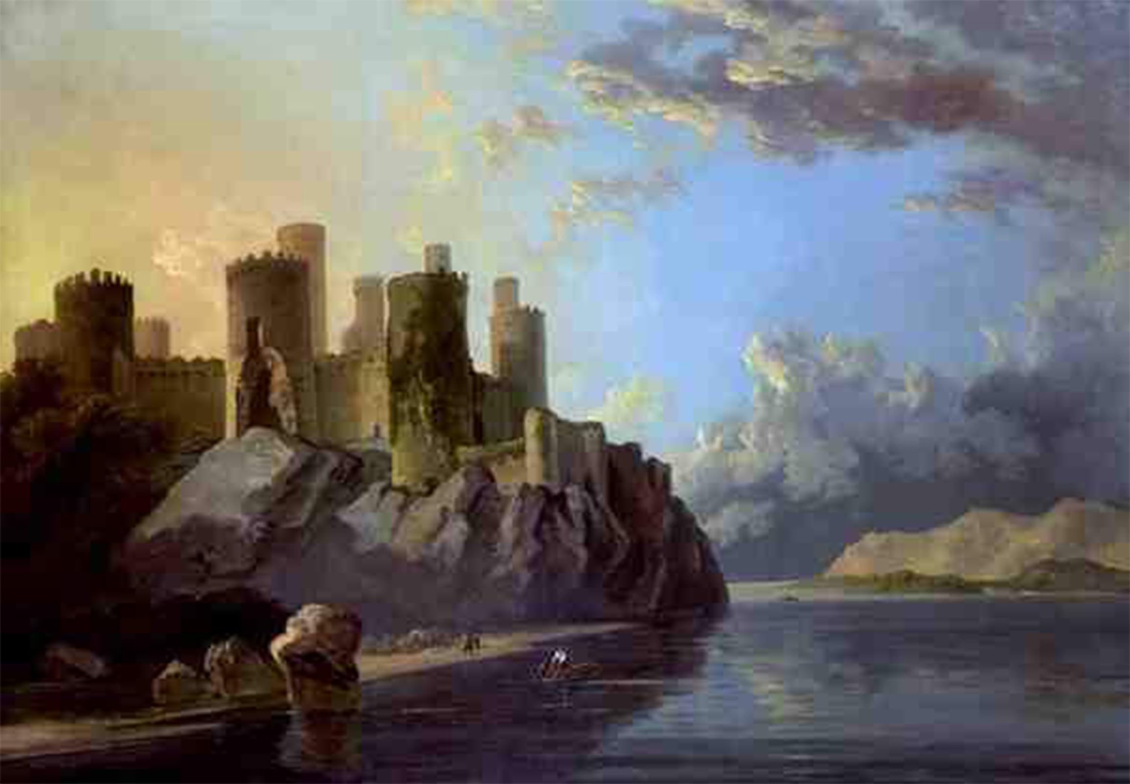 SERENDIPITP Retro Picture Poster Wall Art Pictures Painting Conway Castle by William Hodges Wall Art Canvas Print for Wall Decor 60x90cm