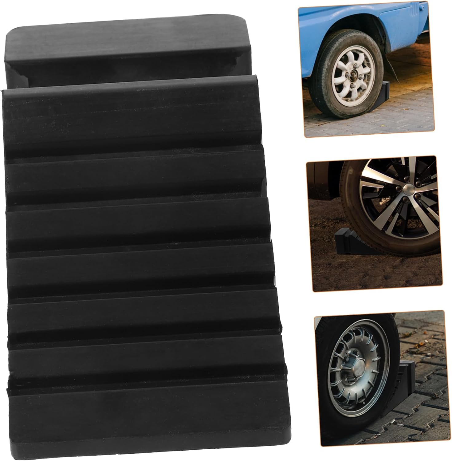 CHILDWEET Portable Non-Slip Wheel Chock for Trucks and Cars Compact Tire Stabilizer for Safe Parking Slopes Lightweight Rubber Chock for Vehicle Control