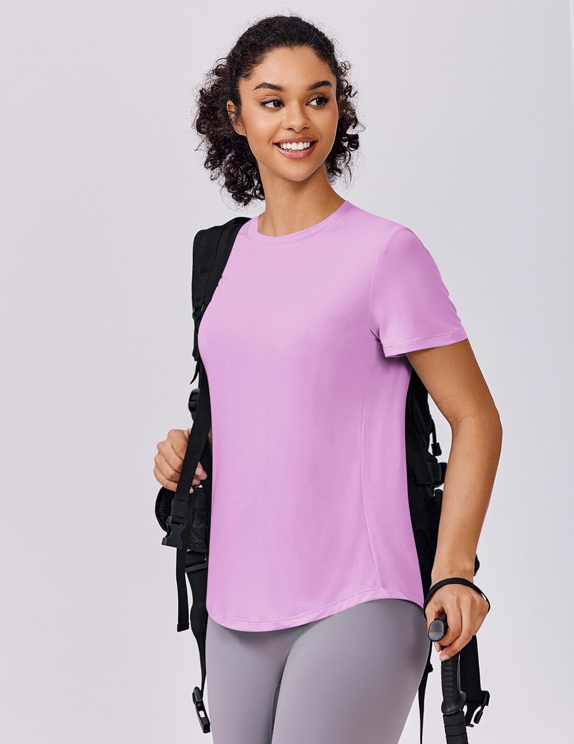 PINSPARK Soft Workout Tops for Women Short Sleeve UV Protection Shirt Quick Dry Athletic Hiking Travel Basic Tee Shirts - Image 6