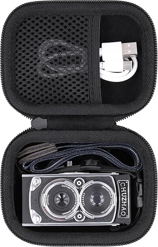 CHUZHAO - Funda para cámara digital CHUZHAO vintage, compatible con cámara portátil de enfoque automático de bolsillo pequeño, estilo TLR, retro,