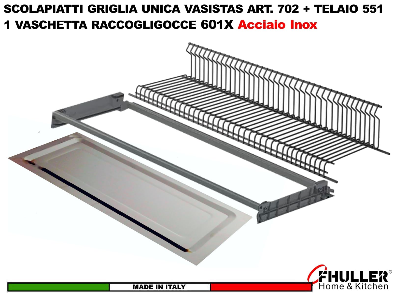 Scolapiatti Incasso VASISTAS Griglia Unica Piatti Bicchieri Acciaio Zincato ARDESIA 702/90ARP4 PENSILE 90 INTERNO 86,4 Misura SCOLAPIATTI 85,6 + Vaschetta INOX + Telaio