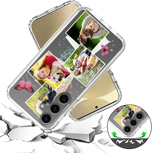 Vista 47 de Funda transparente 3 en 1 diseñada para teléfono Galaxy S21, Plus/Ultra/FE 5G Samsung, capas protectoras híbridas [protector de pantalla] Borrar 05