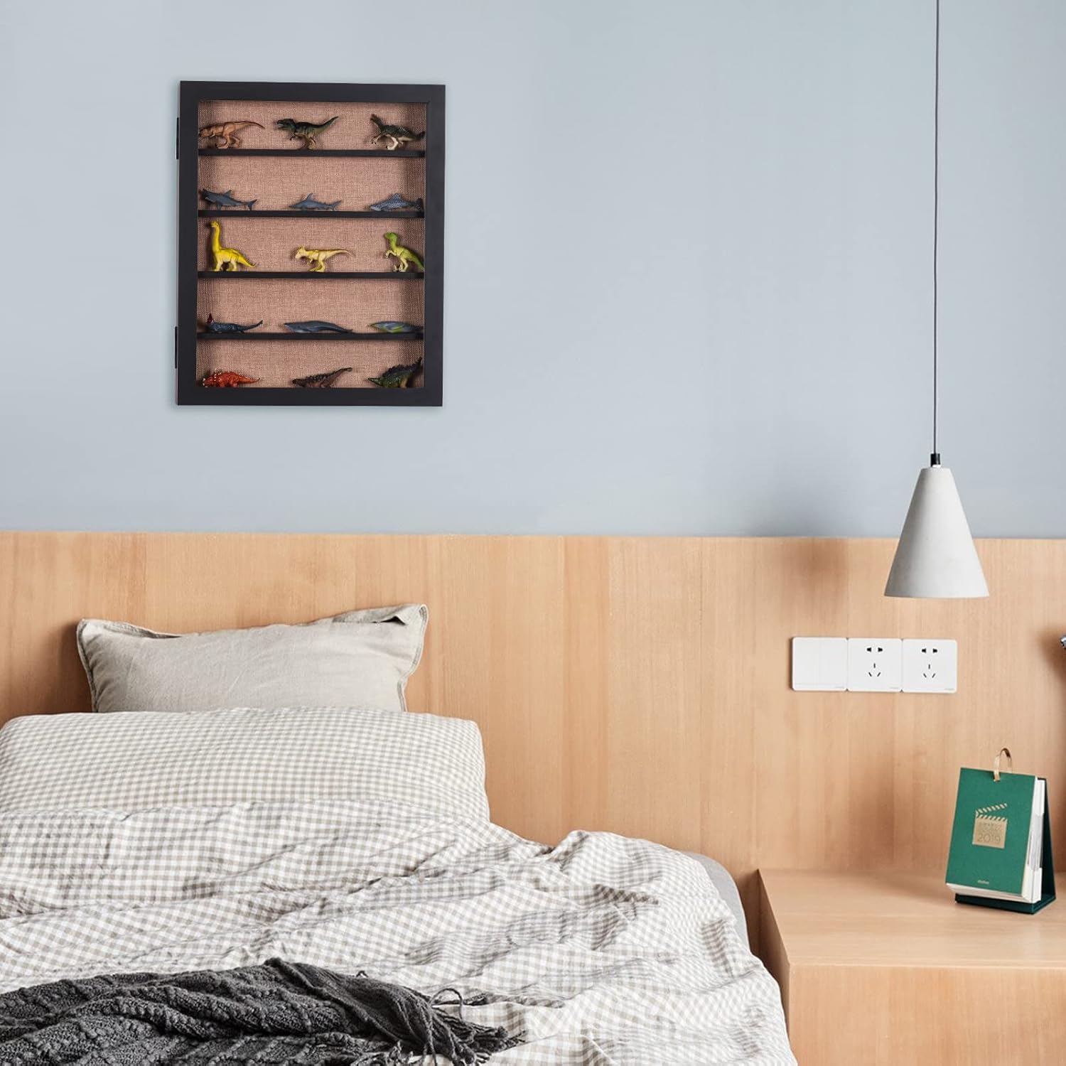 14x17 Shadow Box with Shelves, Extra Large Shadow Boxes Display Cases with Movable Shelf for Keepsake Pin Shell Pictures Flowers Wedding Baby(Black)