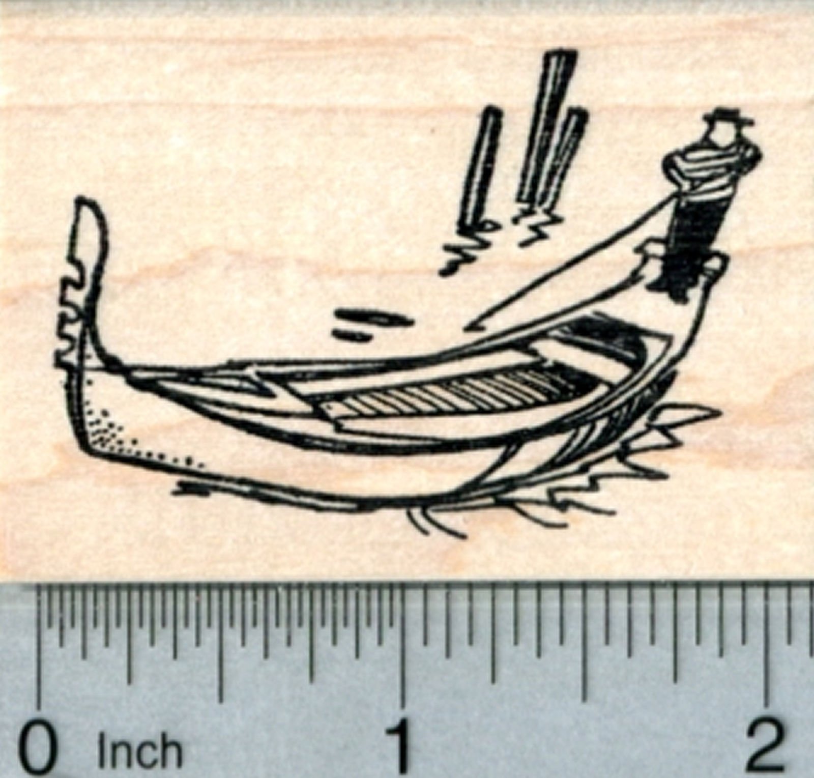 RubberHedgehog Gondola Rubber Stamp, Venice Gondolier