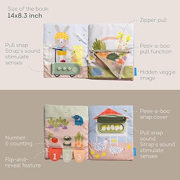 Taf Toys Busy Book for Toddlers 1-3 - Montessori Toys for 1 2 Year Old Boy Girl Birthday Gifts - Busy Book with Zippers, Buckles, Laces - Educational Learning Travel Toy Activity Books