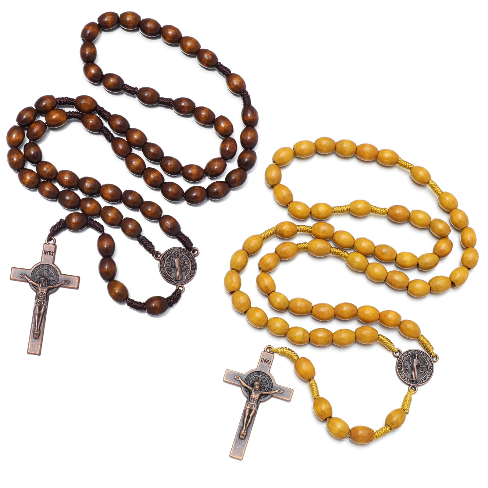 Handmade Wooden Catholic Rosaries, Rosary Beads Necklace Wood Christian Prayer Beads Catholic Christian Gift