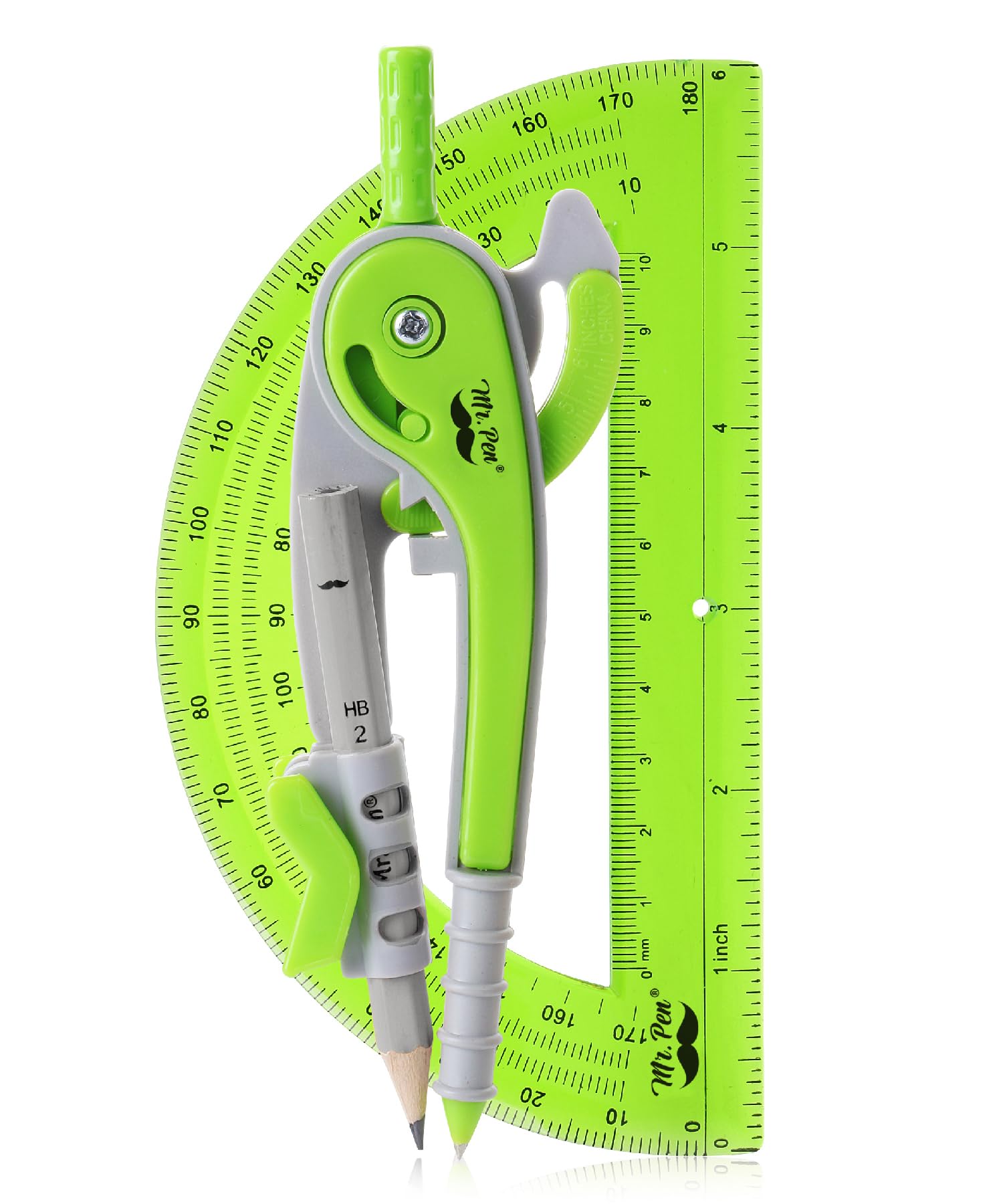 mr pen- compass and protractor set math compass for geometry and drawing