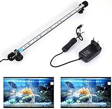 SolarNovo LED Aquarium Lighting Tube Lamp Waterproof Energy Saving Diving Lighting Fish Tank Decoration RGB Colour with Remote Control (1.8 x 37 cm, Blue & White)