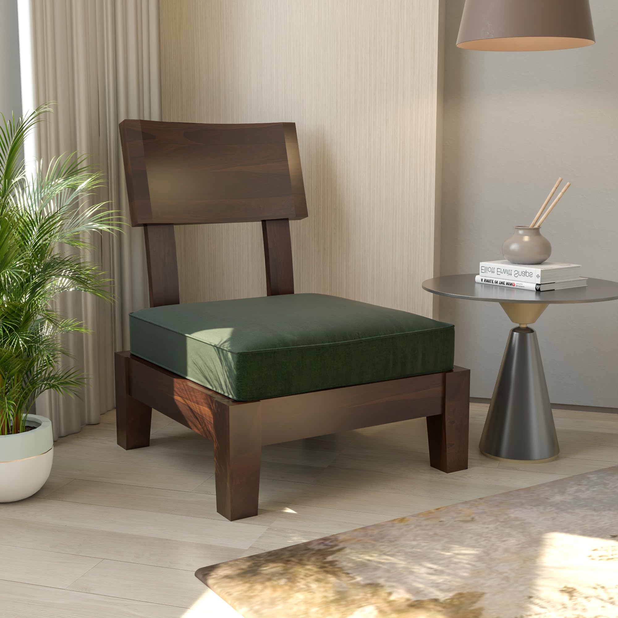 DAKSHAYANI HANDICRAFT Sheesham Wood Single Sofa Chair – Solid Wood Comfort Perfect for Your Living Room or Balcony. Elegant, Durable Design for Timeless Style and Relaxation. (Chair-A, Walnut)-image-19