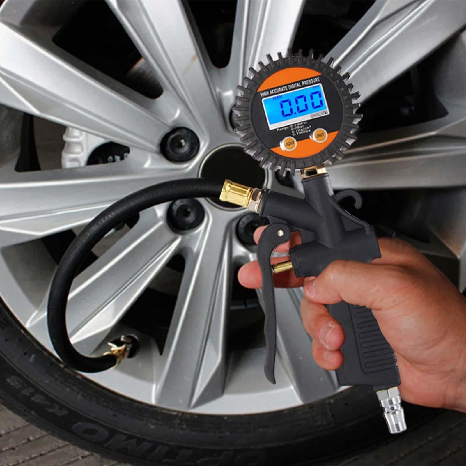 Gonfleur De Pneus Avec Manomètre Numérique Pour Le Gonflage Et Dégonflage