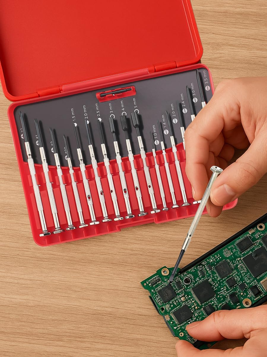 16-Piece Precision Screwdriver Kit - Mini Drivers for Small Electronics Repair Multiple Screwdriver Heads