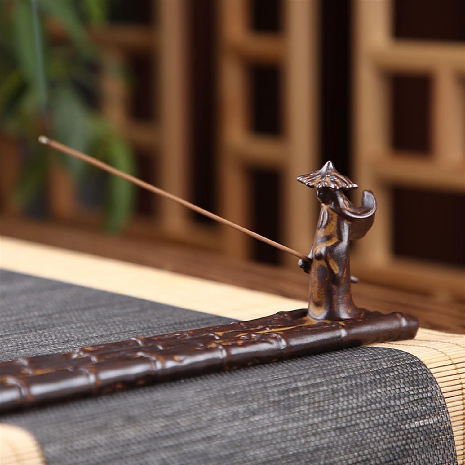 Waterfall Incense Holder Creative Fishing Design Incense Burner Ceramic Line Fragrance Tray Exquisite Fragrance Holder Desktop Censer Decoration Incense Holder