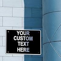 Vista 25 de Cartel de aluminio resistente a la intemperie de varios tamaños, personalizable con texto en inglés