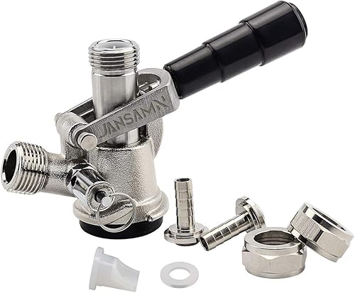 Sankey - Acoplador de barril, grifo D con sonda de acero inoxidable 304, sistema de acoplador D con mango negro y abrazadera de manguera, estilo D,