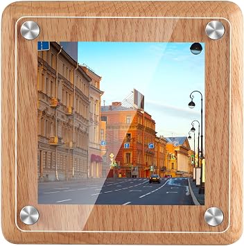 Solid OAK Wood Picture Frame, 5x5 Inch, Burlywood, Small Square Frame for Photos, Art, and PrintsBurlywood, 5" x 5"