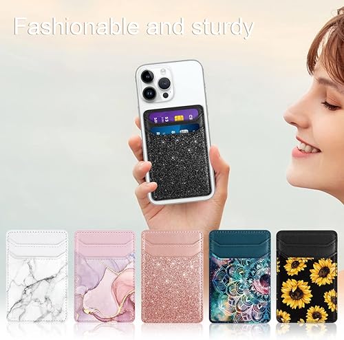 Miniatura 7 de Paquete de 2 soportes adhesivos para tarjetas de teléfono, fundas adhesivas para tarjetas de teléfono celular, funda para tarjetas de crédito para