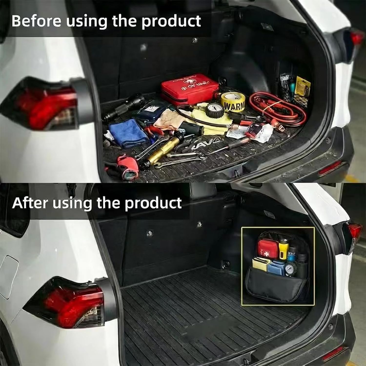 Trunk Upgrade, Trunk Organizer Pocket Bag, Trunk Cubby Storage bag,Cargo side pocket For Toyota Rav4 2026+ Black, 1 pc
