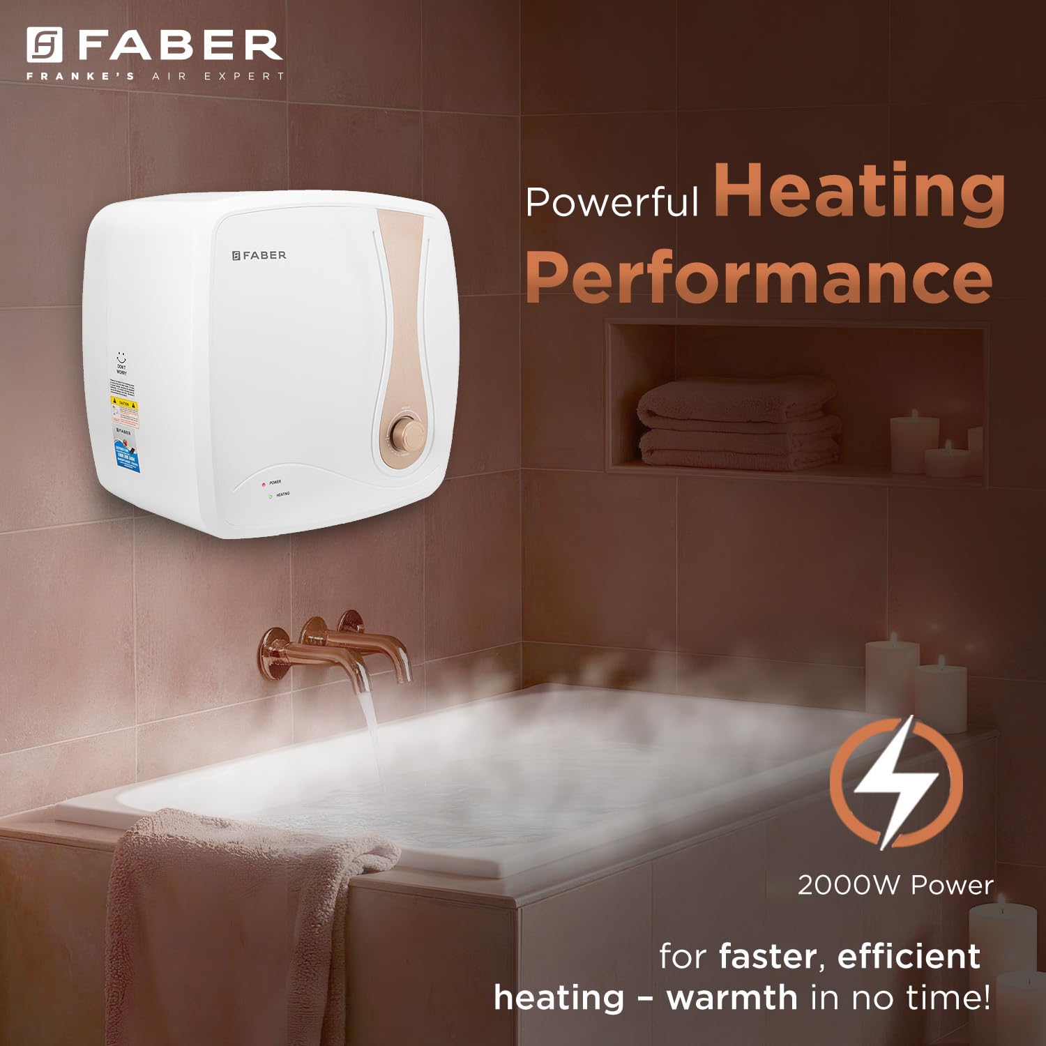 Faber Helios 25L Storage Water Heater | 5★ BEE | Auto Cutout | Warranty:5Y Tank,2Y Element & Product|8 Bar| Glassline Coating | Anti-Leak | PP Body | 2000W (25L) 8 71ZoGo7D0dL. SL1500