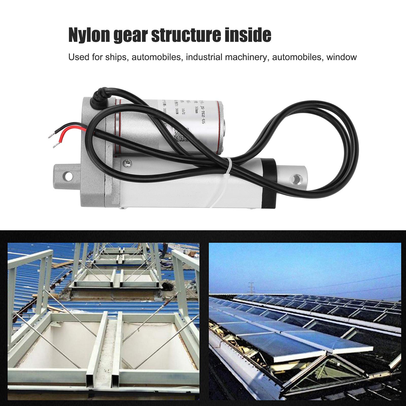 Attuatore lineare PolyGen con corsa da 50 mm, motore elettrico per putter da 24 V CC con capacità di carico di 300 N e 30 kg, velocità di 10 mm/s per macchinari industriali e (24 VCC)