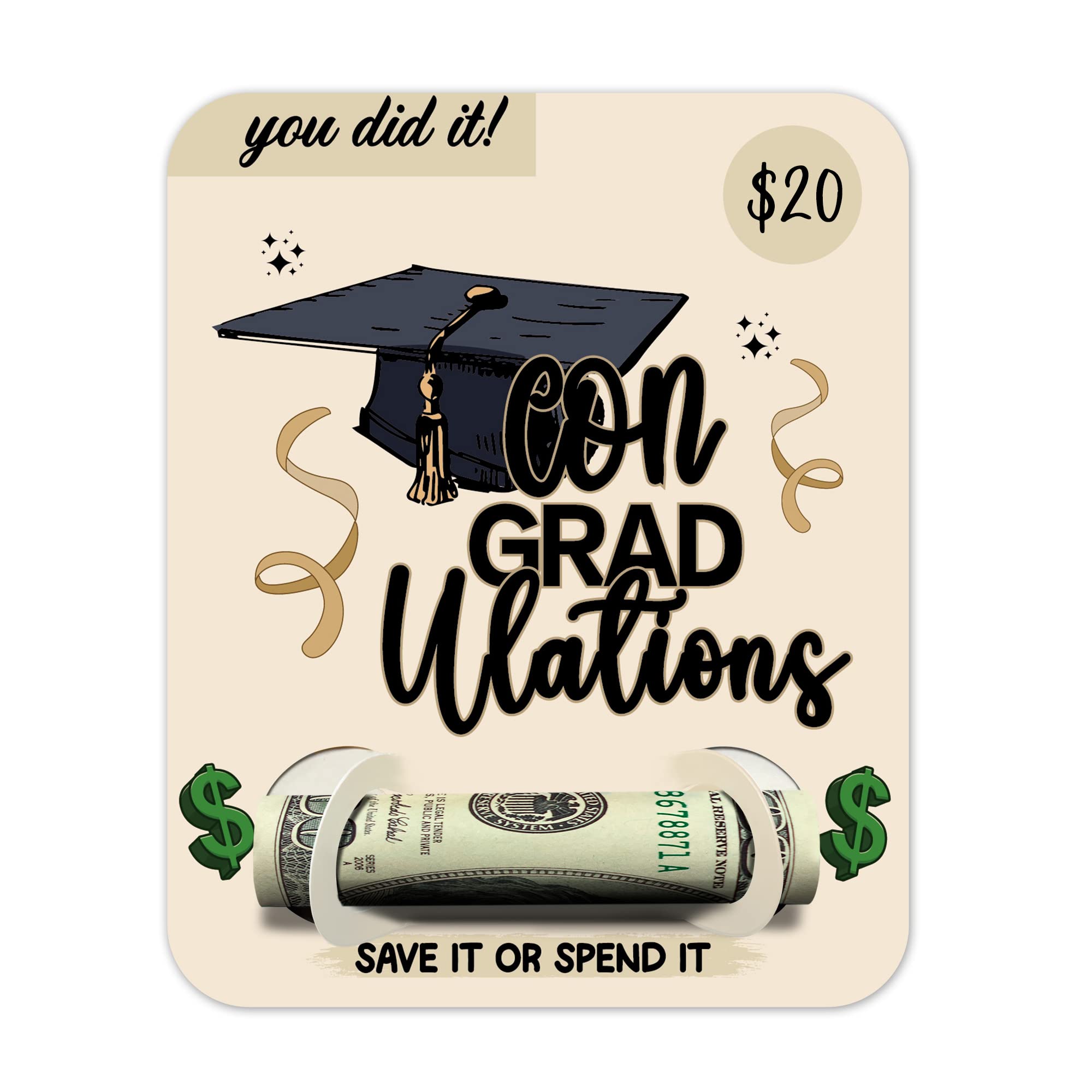 Photo 1 of **10 pack**Graduation Money Holder - Graduation Gifts, Money Card Holder Set, Gift Card Wallet, High School College Grad Gift Give Money Clip - Con Grad Ulations /009