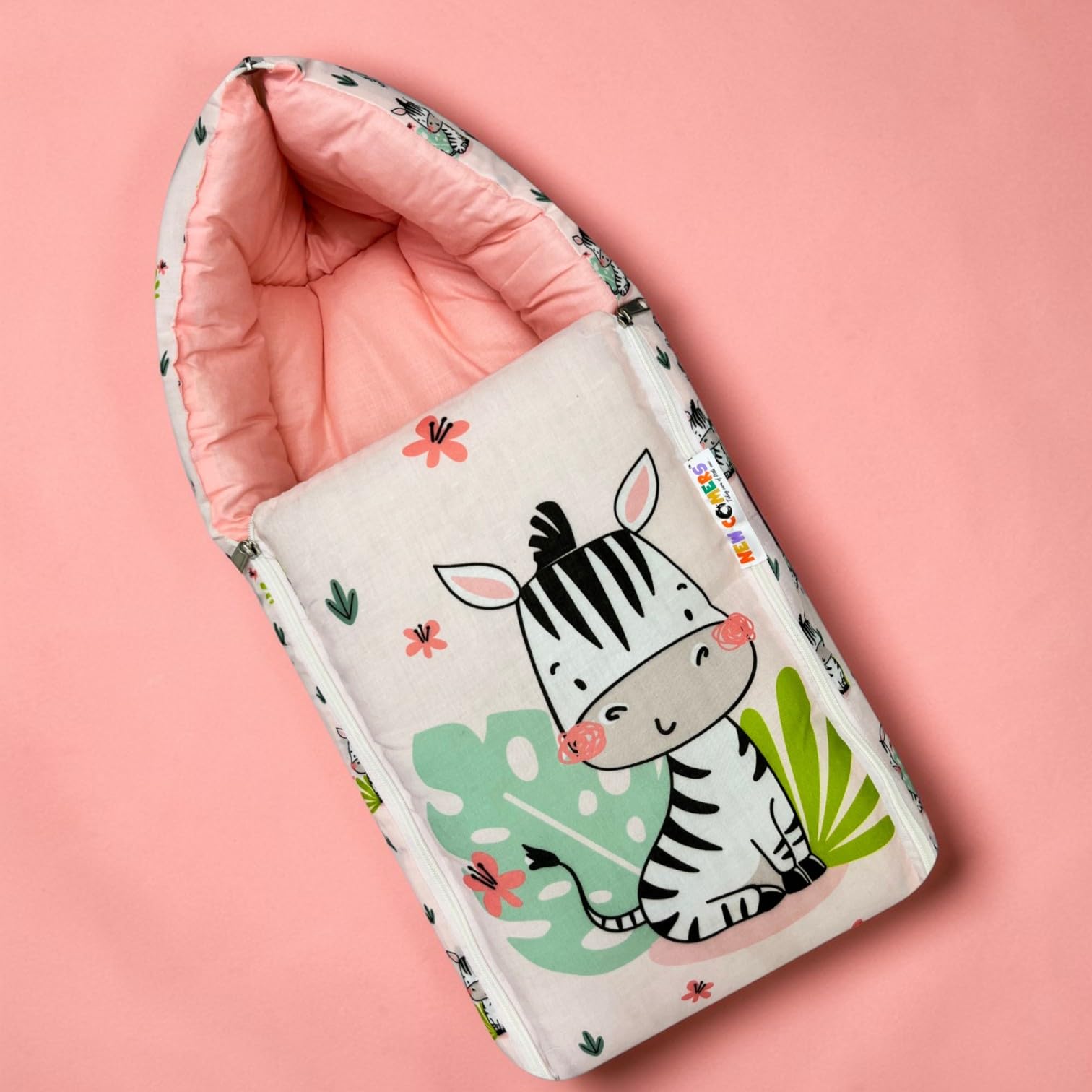 NEW COMERS® 3 in 1 Baby Bed, Sleeping Bag & Carry Nest, Cotton Baby Bedding for New Born & Infant, Travel Friendly Portable Bassinet, for Baby Carrying & co Sleeping, Unisex Baby Sleeping Bed-858