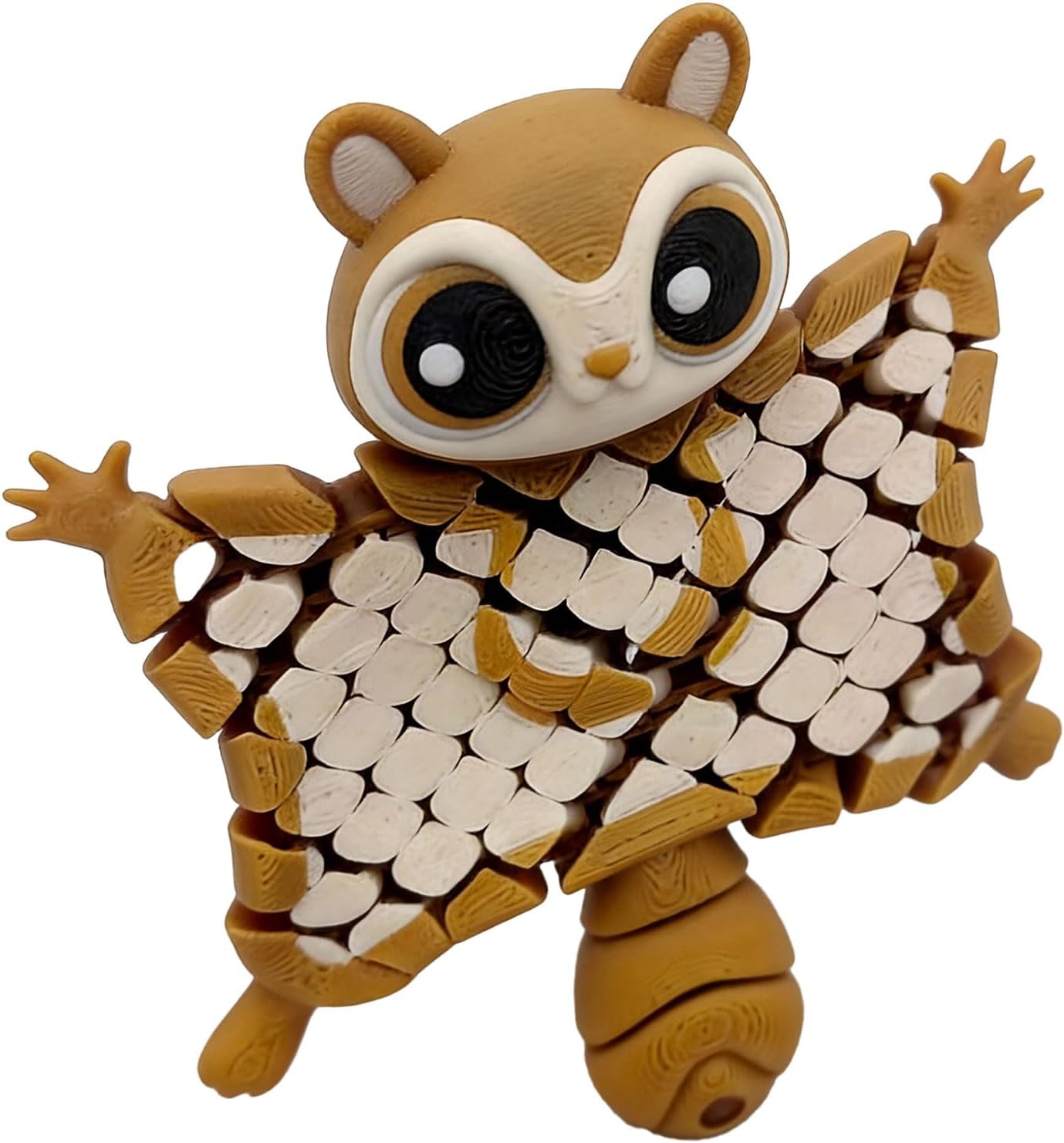 3D Printed Toy Flexible Articulated Sugar Glider Interactive Fidget Toy for Desk Decor and Stress Relief (Coffee)