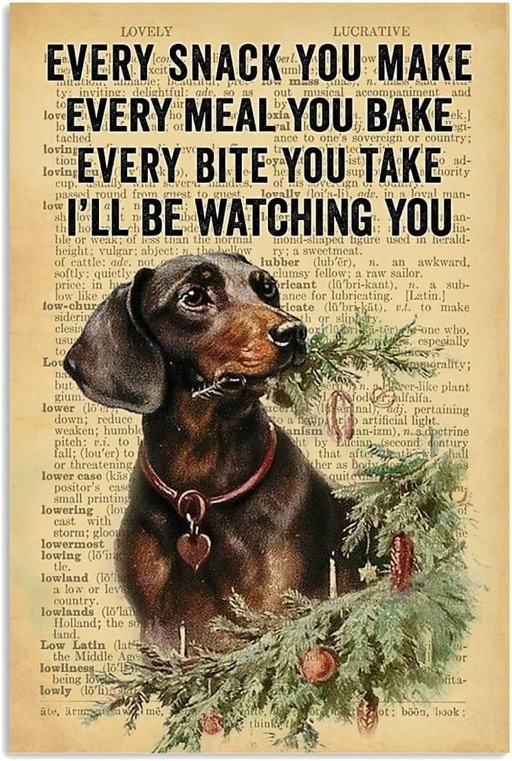 Acdoet Tin-11 Aluminum Metal Signs Vintage Dachshund I'll Be Watching You For Home Restaurants Cafes Pubs Novelty Retro Wall Decor 8X12 Inch