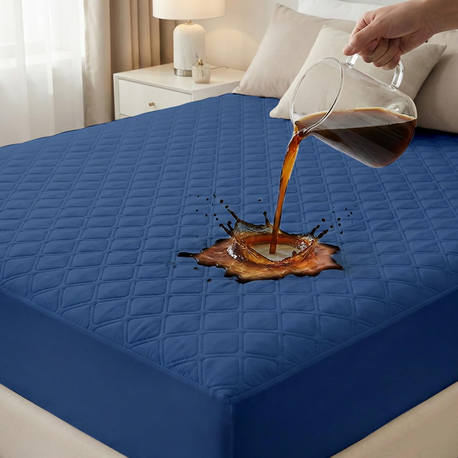 Ayka Waterproof Queen Mattress Protector - 100% Cotton -15