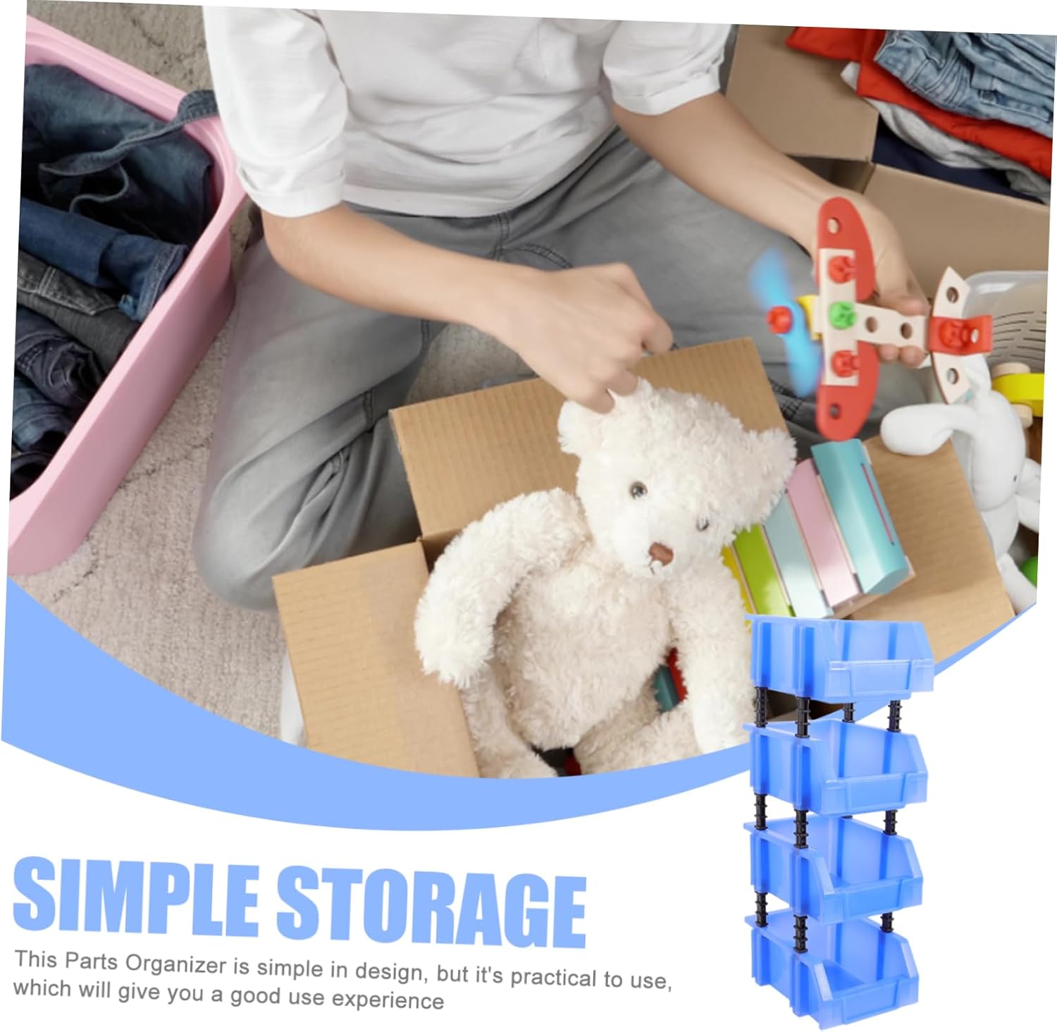 STOBOK 12pcs Storage Bins for -Mounted Storage Boxes Parts Organizer Tool Rack