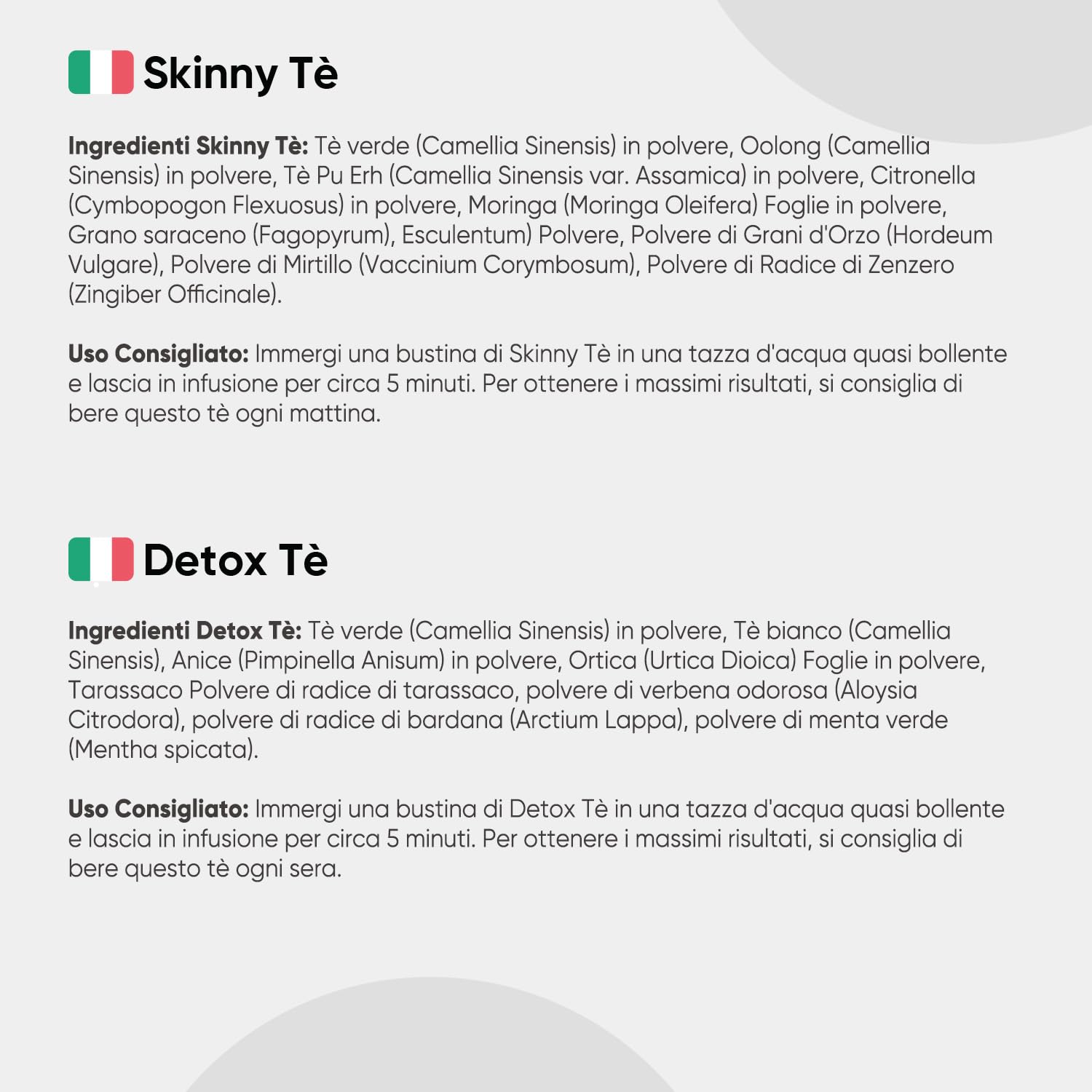 Detox Tea e Skinny Tea, 56 Bustine per Mattina e Sera, Programma Vegano da 28 Giorni, con Te Verde, Oolong, Tè Bianco, Moringa, Tarassaco, Zenzero, Grano Saraceno, Citronella, Menta, Ortica, Mirtillo