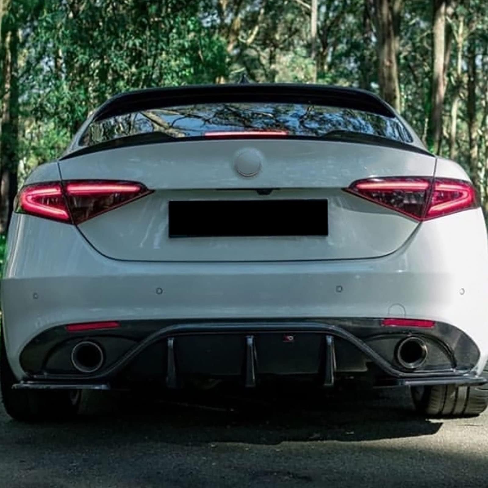 Spoiler Posteriore Per Alfa Romeo Giulia 2015+ - Nero Lucido, Adesivo 3M, Senza Forare