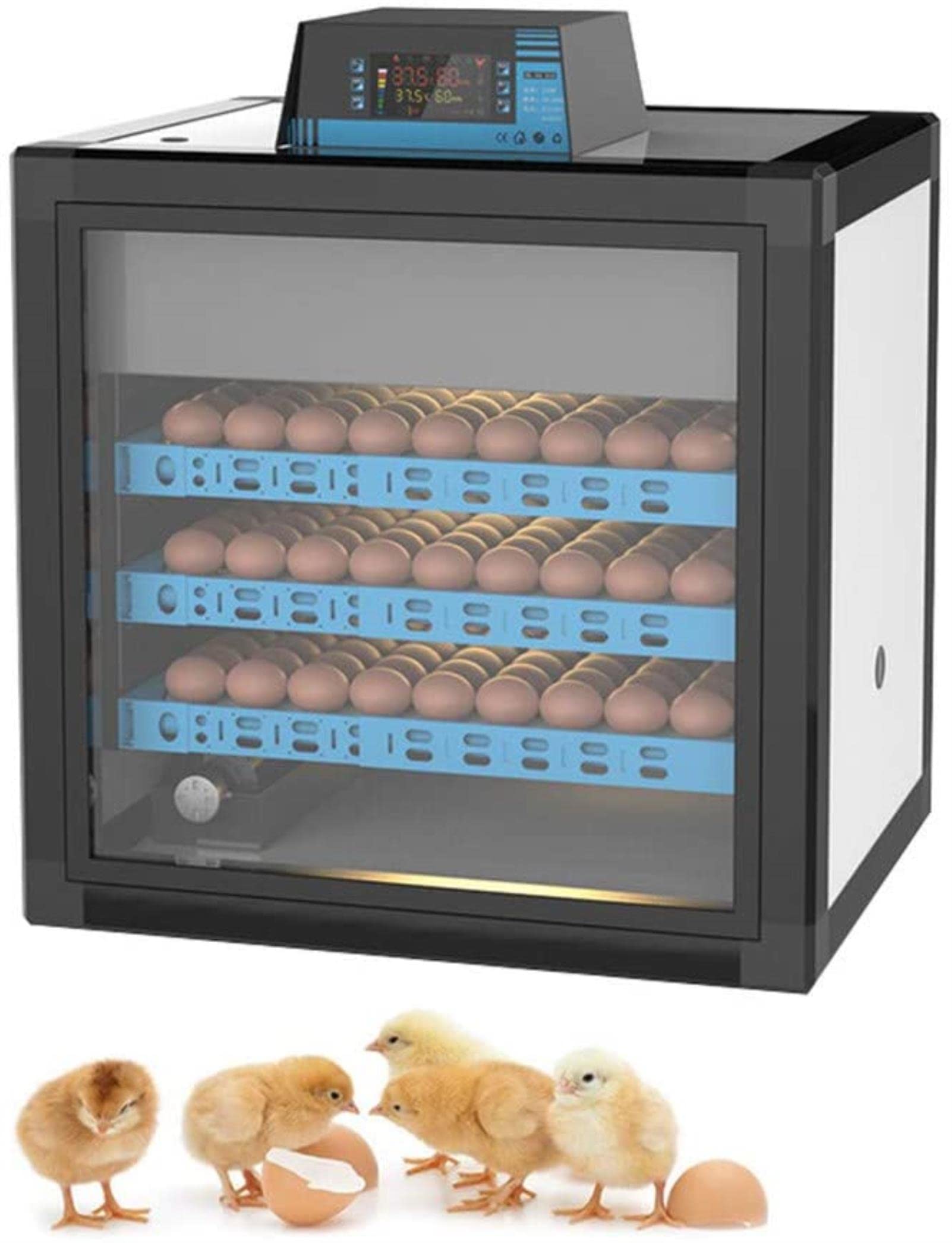 SJZLMB Large Egg Incubator,Automatic Intelligent Egg Incubator Fully,Digital Automatic Hatcher with Temperature Control,Dual Power Guarantee, Suitable for Farm Industrial Scientific Research,320 Egg