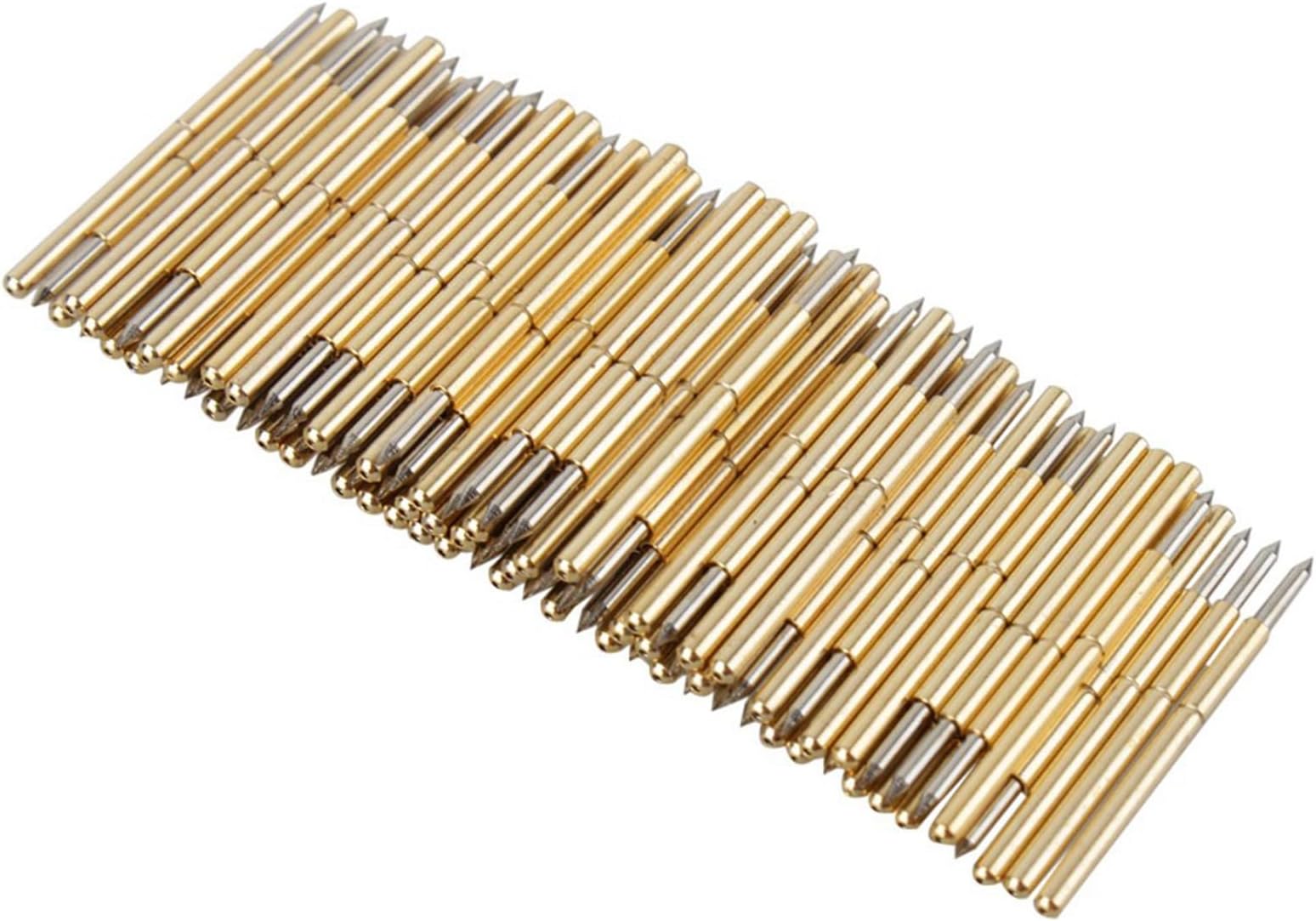 aqxreight Spring Test Probes 100pcs PCB Testing Pogo Pins for Circuit Board Components Cone Head Design Reliable Gold Finger and Pad Test Probe Replacement for Electronics Repair and
