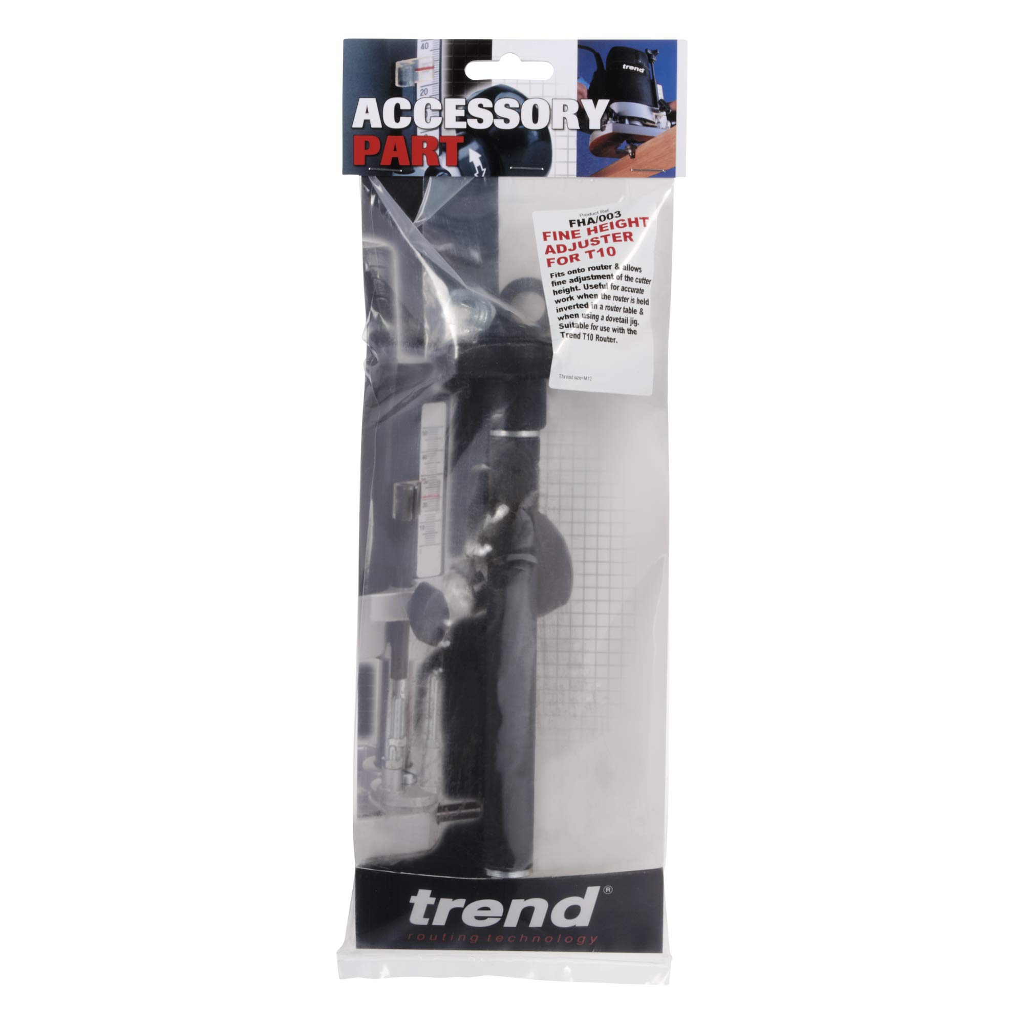 Trend precyzyjny regulator wysokości do frezarki M12 T10/DW625 MOF 177(E) | Dokładna regulacja głębokości frezowania: gwint M12, pasuje do T10, DW625, MOF 177(E), FHA/003.