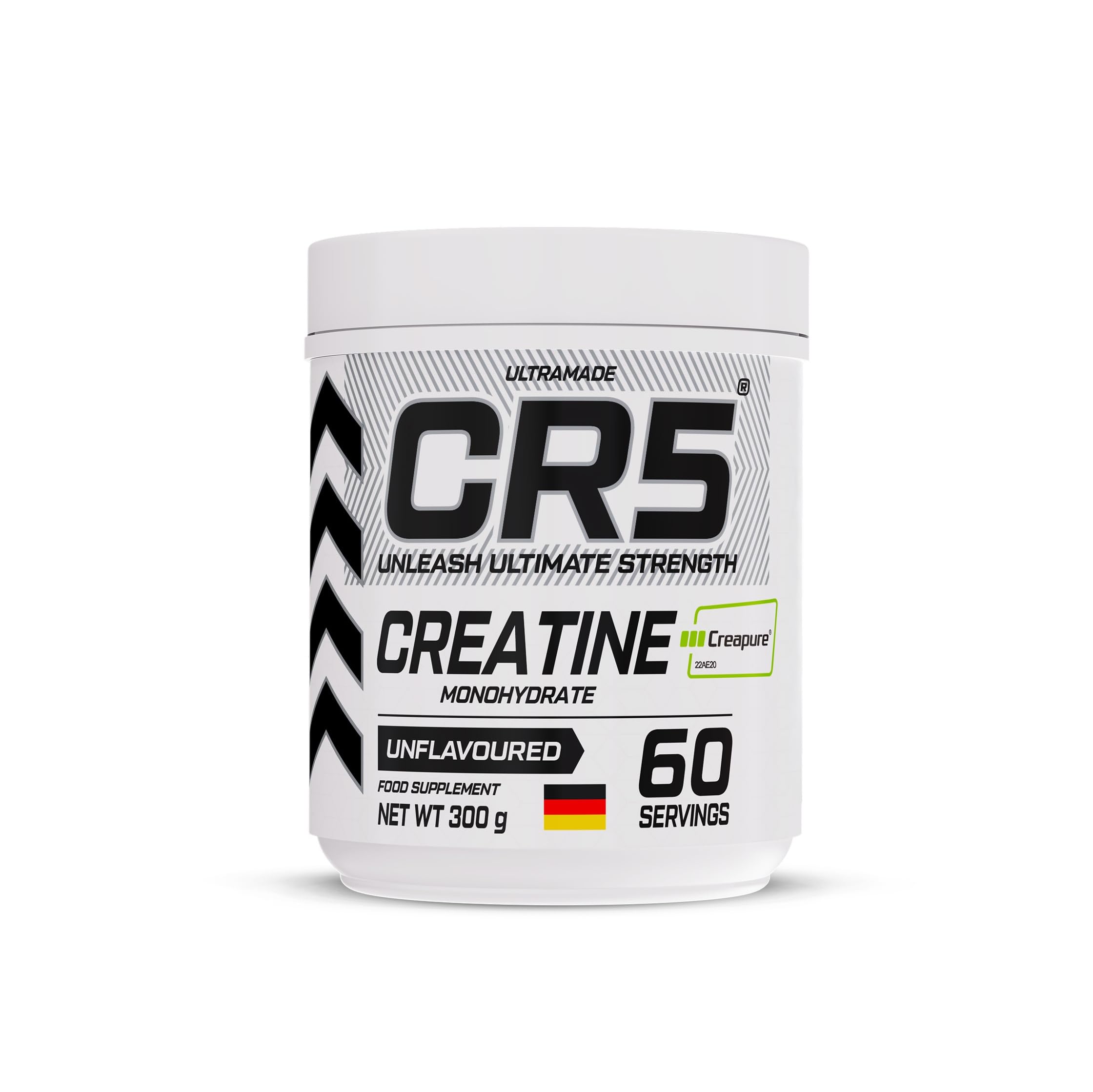 Creatine Monohydrate Powder – Creapure® Micronized, Unflavoured, 5000mg Per Serving, 60 Servings, 300g – Muscle Strength, Power & Recovery Supplement