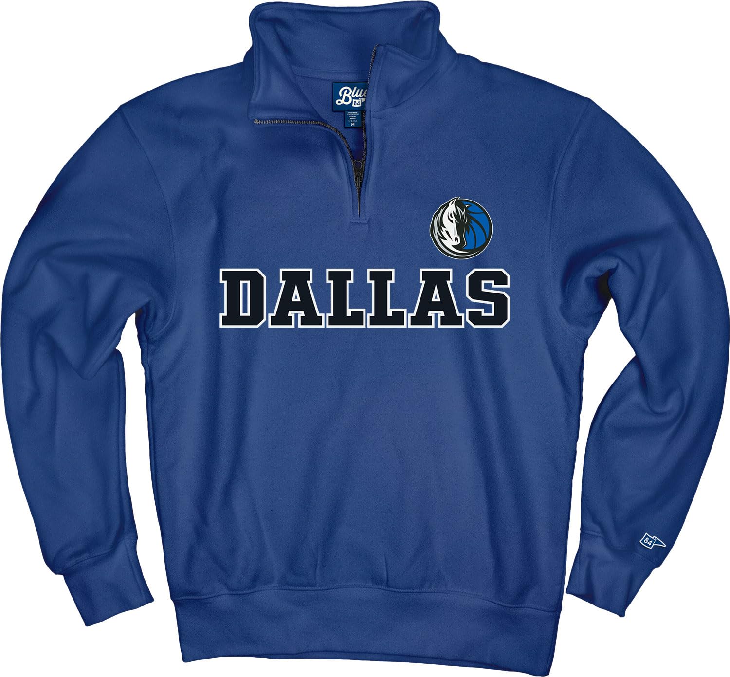 Blue 84 NBA unisex-adult Nba Officially Licensed Quarter Zip Sweatshirt Twill Embroidery