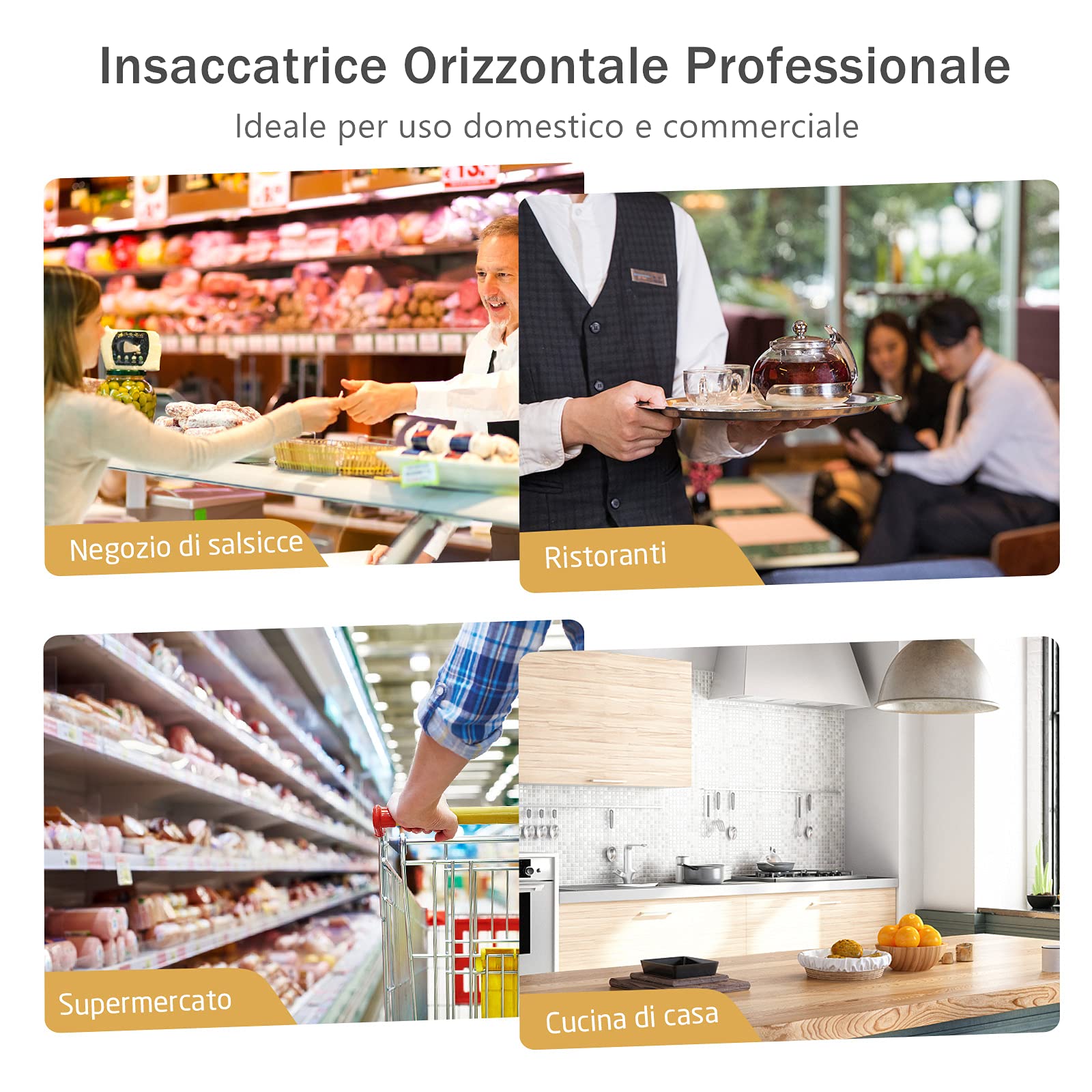 DREAMADE Insaccatrice per Salsicce Manuale, Macchina per Produzione di Salsiccia Domestica, Macchina Per Salumi Multifunzioale Acciaio con 4 Tubi di Riempimento, per Casa e Ristoranti (medello 1)
