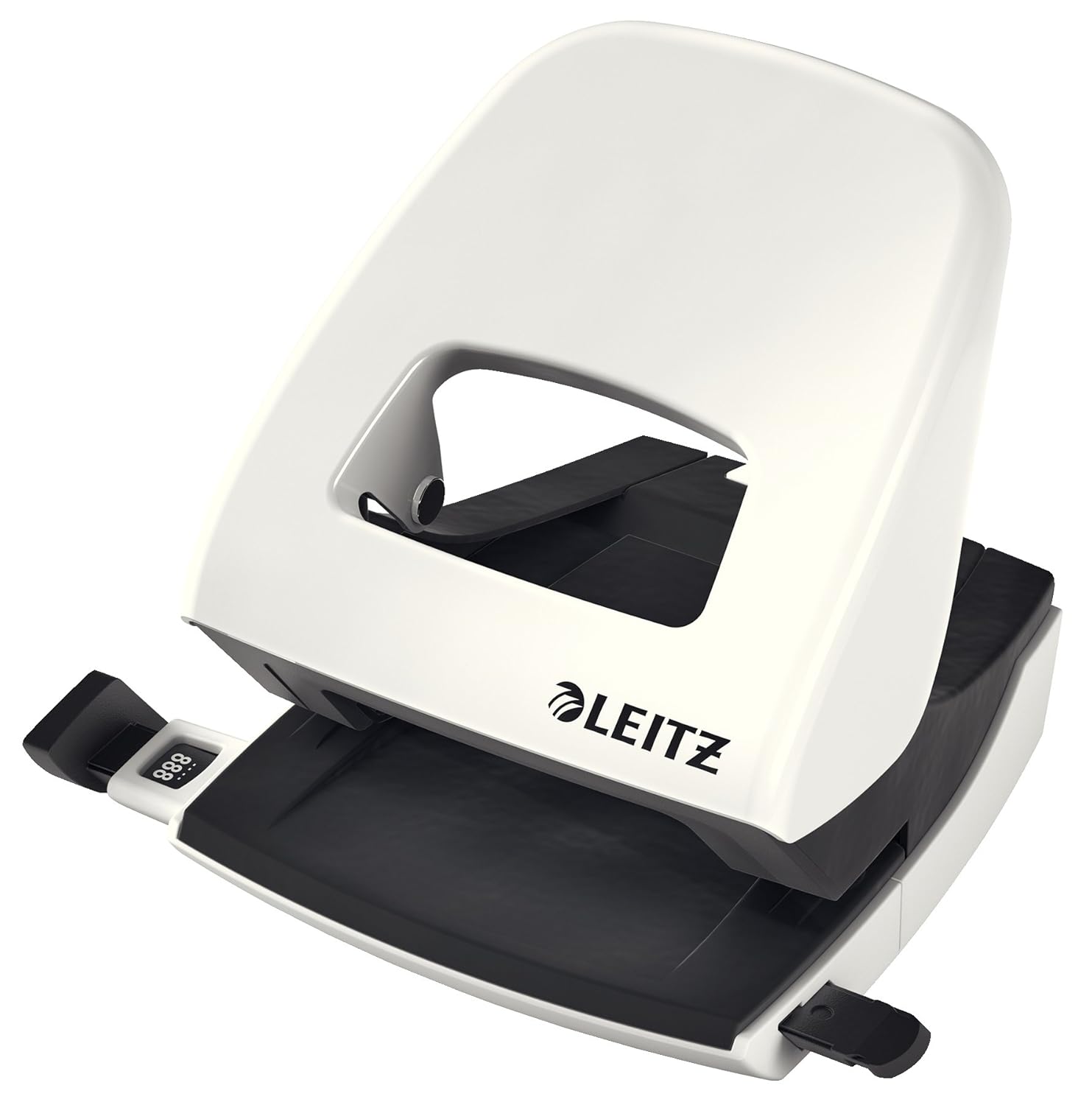 Leitz Hole Punch, 30 Sheets, Guide Bar with Format Markings, Metal, WOW Range, 50081001 Pearl