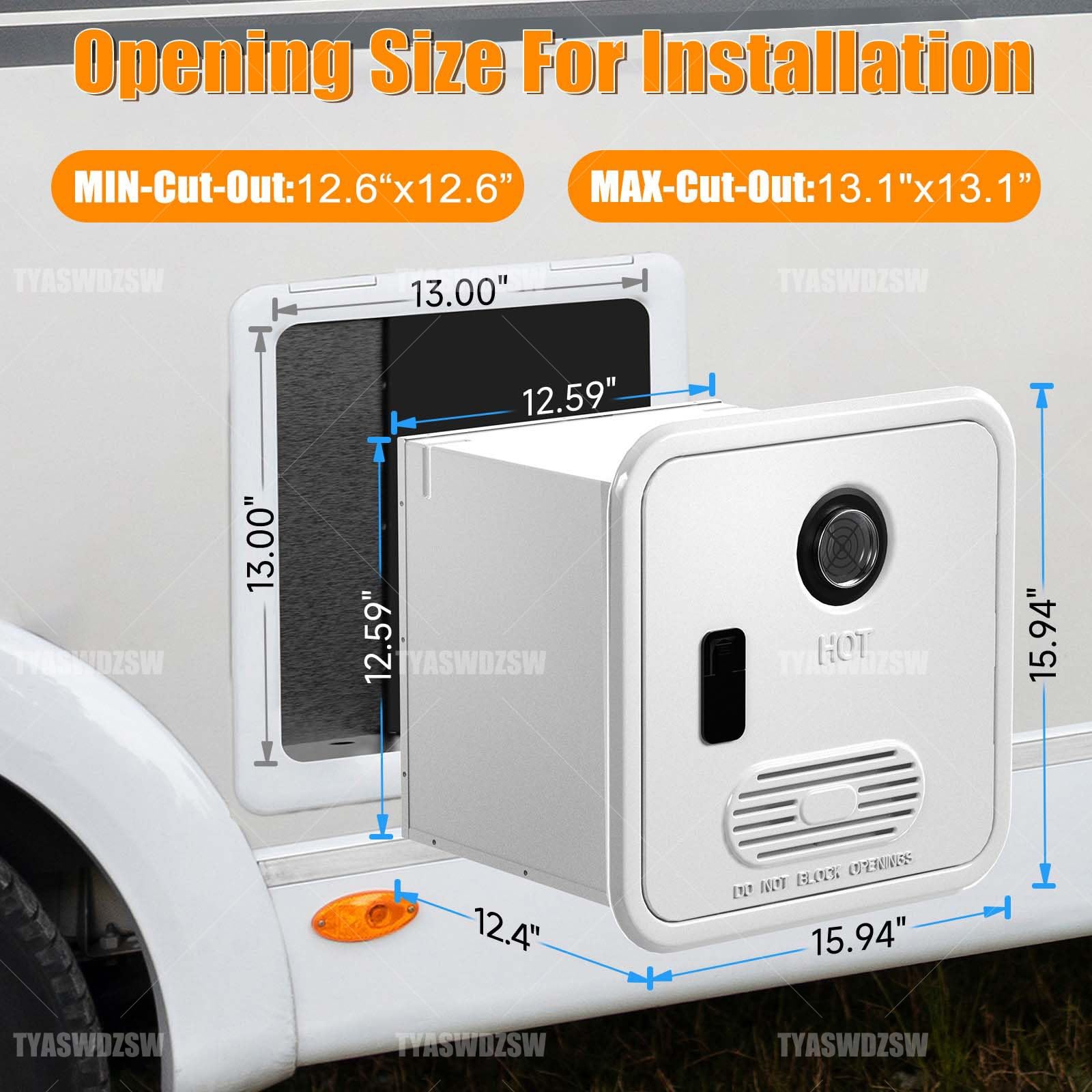 Calentador De Agua Para RV De Gran Altitud, 55,000 BTU, Calentador De Agua Instantáneo A Propano, DC 12V Con Fácil Instalación, Gas Propano, Instantáneo Certificado CSA Para Camping Y RV(Black)