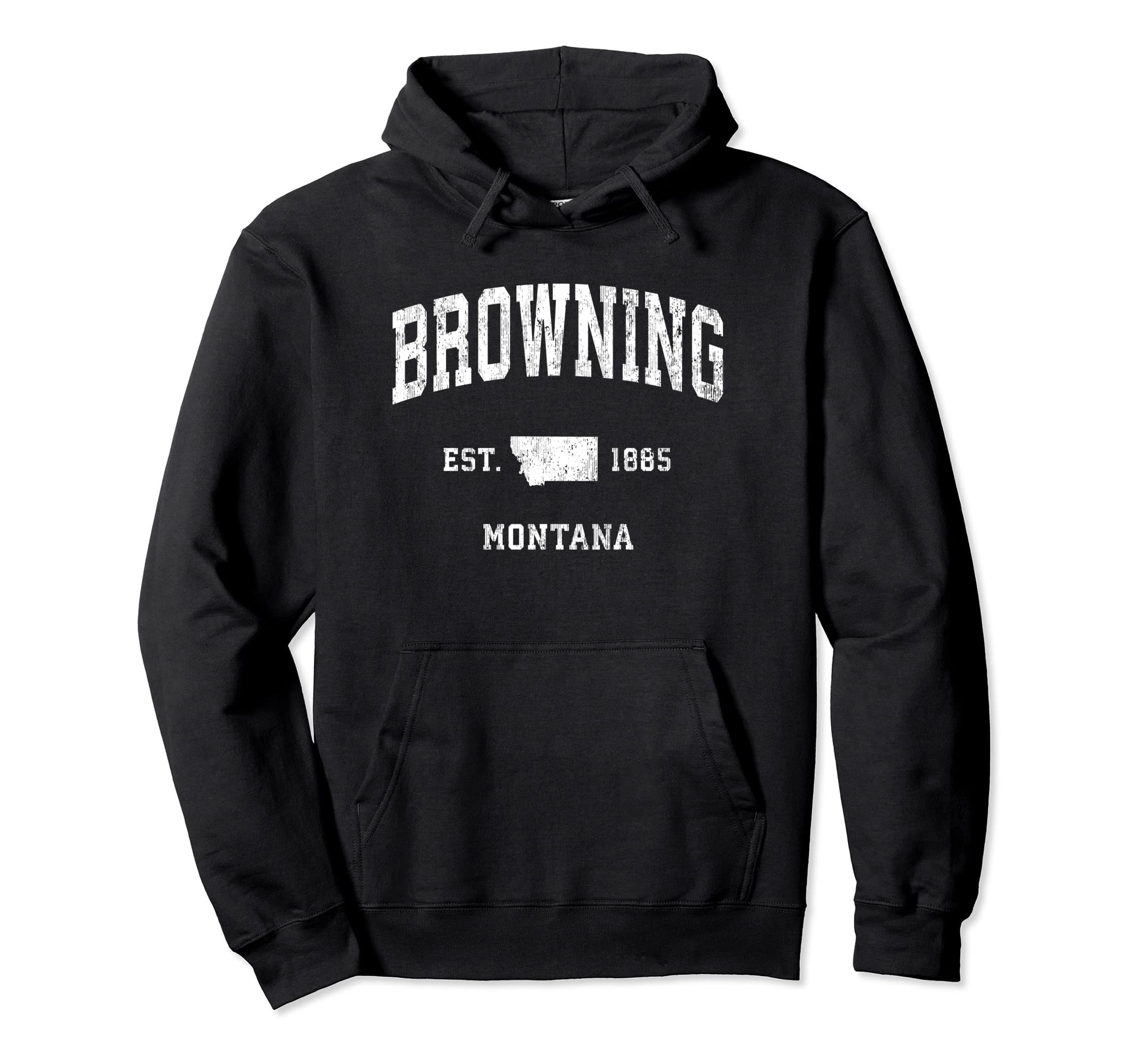 Sweat à Capuche Vintage Browning Montana - Design Sportif Rétro, Coupe Classique