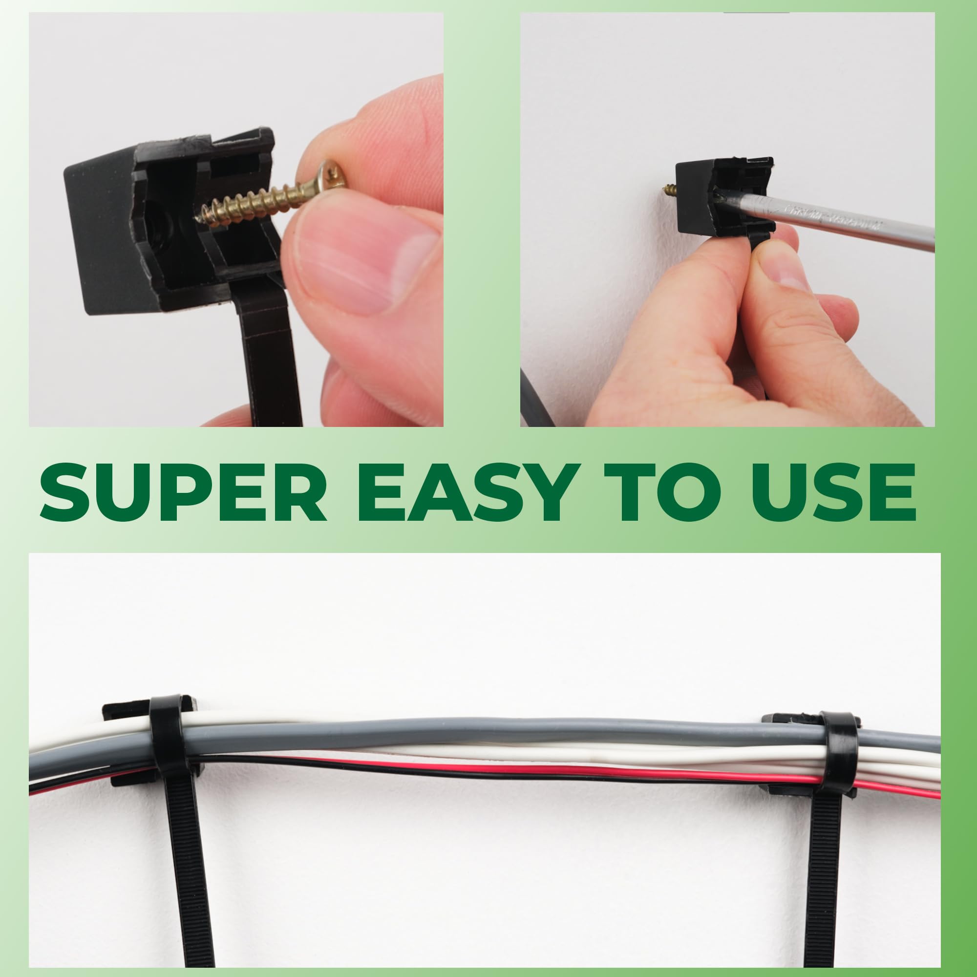 Boltza® Saddle Mount Cable Ties - Black, 7.5mm x 180mm - Image 4
