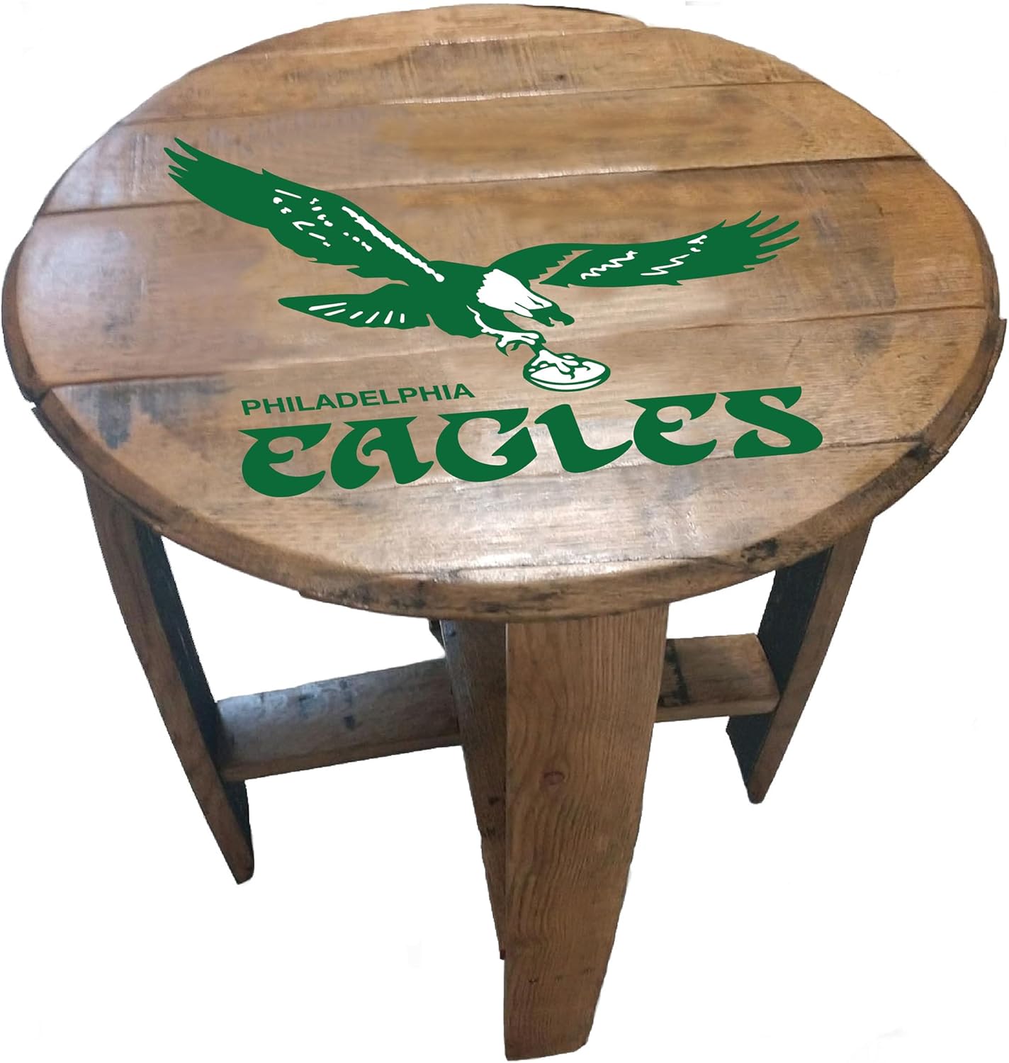 Imperial Philadelphia Eagles Throwback Logo Oak Barrel Table