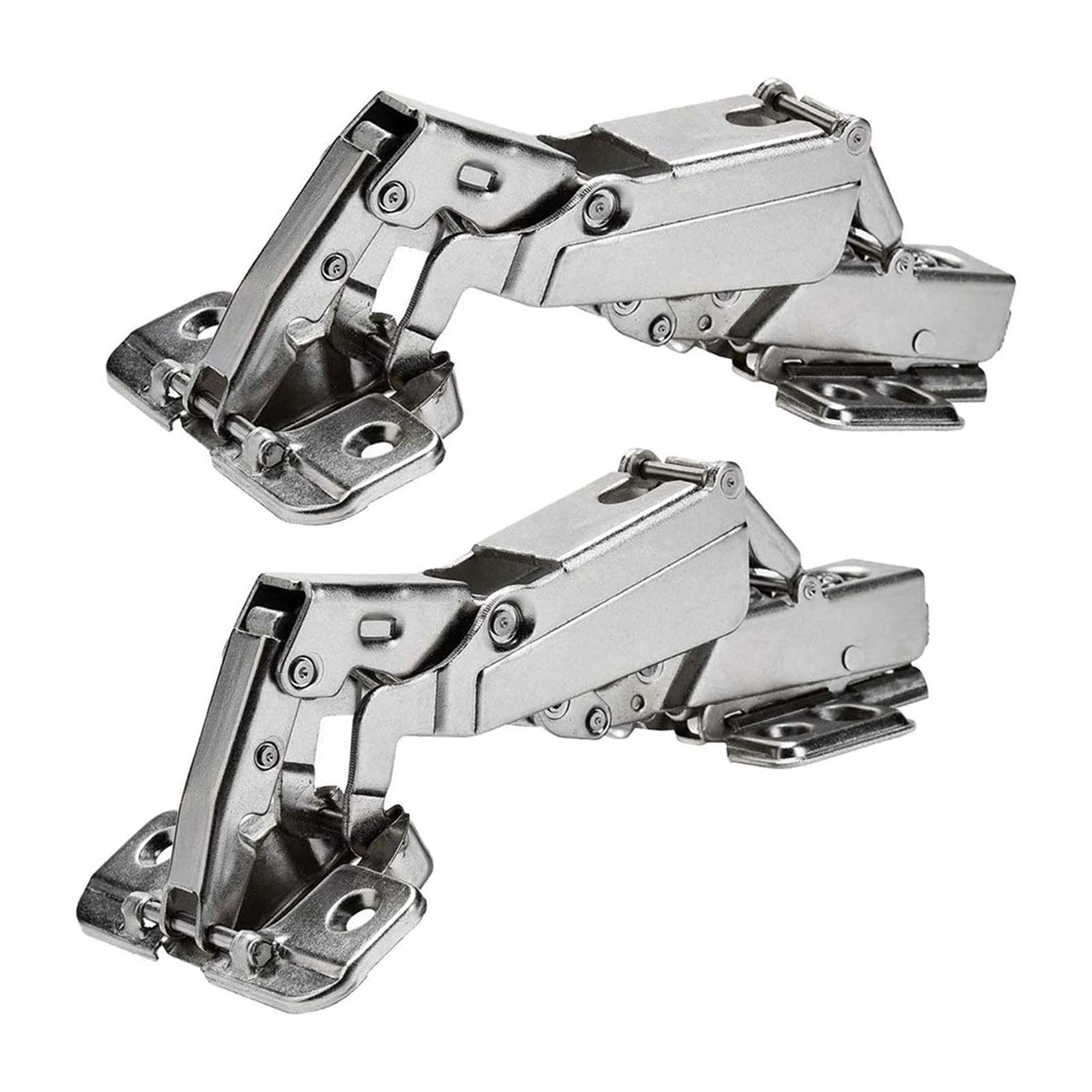 Shundeed Silver 2Pcs Hinges, Cold Rolled Steel, Cabinet Hinges, 175 Degree Hydraulic Damping Hinges, Concealed Hinges, Soft Close, Closet Bookcases