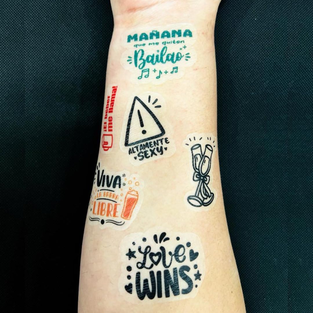 Tatuajes temporales Fluorescentes para Bodas - Más de 130 Calcomanías Fluorescentes con diseños variados