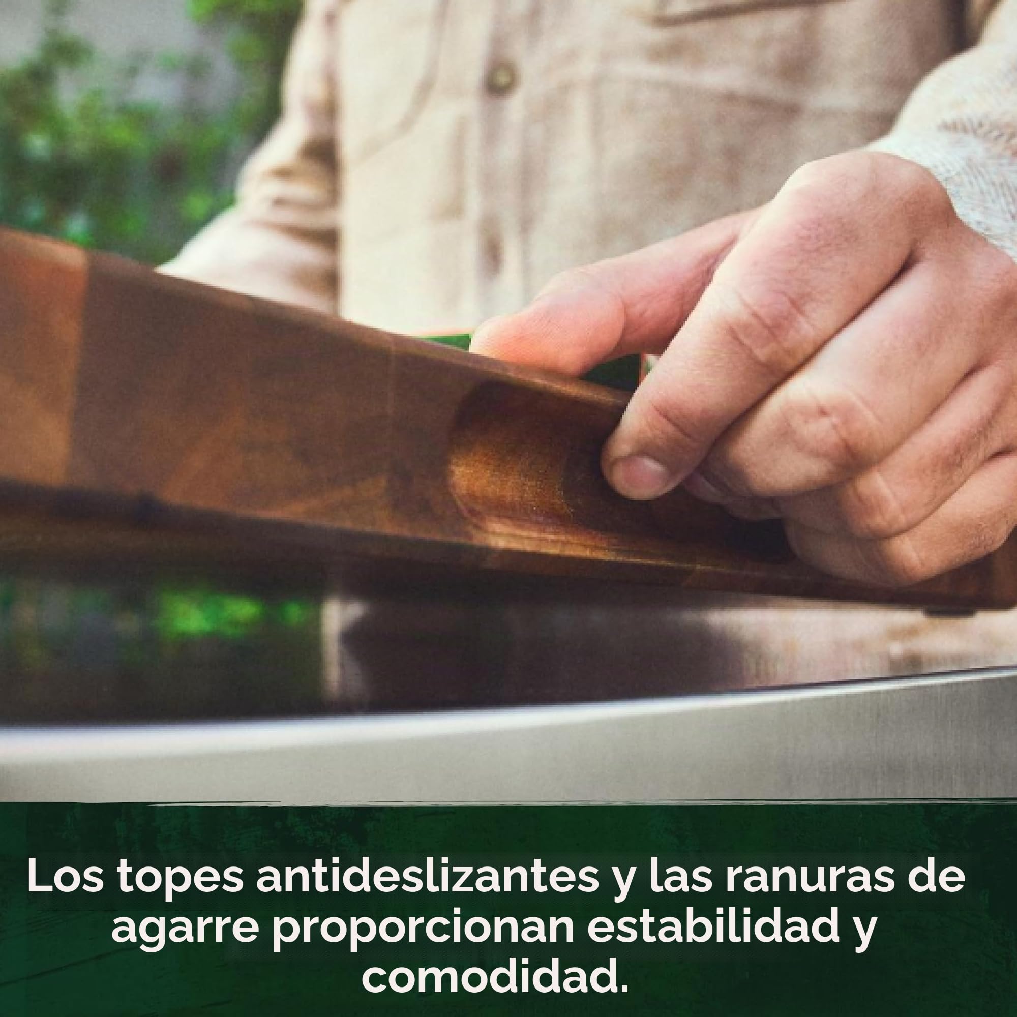 Tabla de cortar de madera de acacia BURNHARD® XXL, superficie de corte grande, ranura para jugos, antideslizante, uso doble, 52x38 cm, diseño robusto – Tabla de cortar de acacia