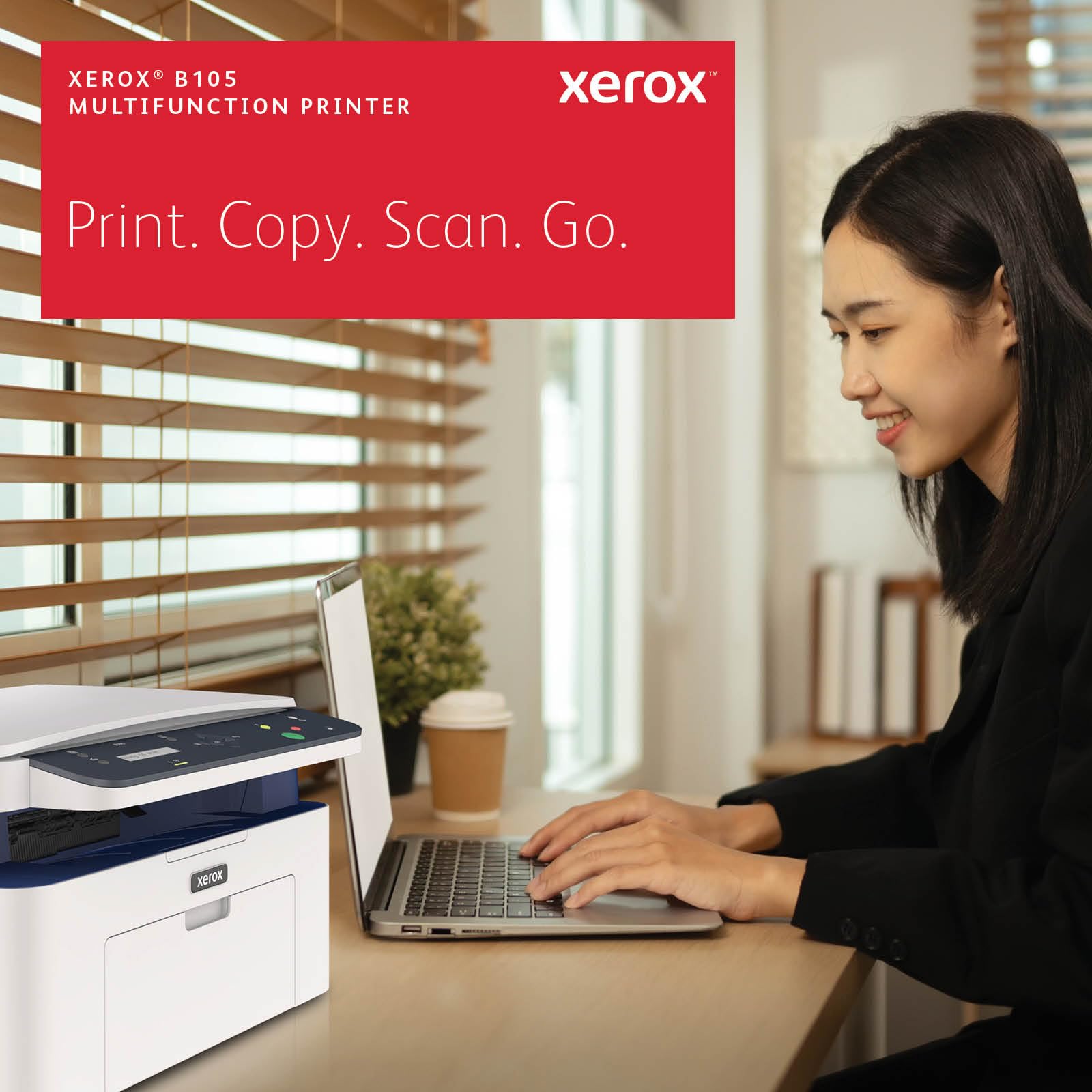 Xerox B105 Multifunction Wireless Printer - Compact Mono Laser All-in-One, Fast 20ppm, Print/Scan/Copy, A4, Desktop Home Office, Small Team, Mobile Ready, Wi-Fi, AirPrint — view 5