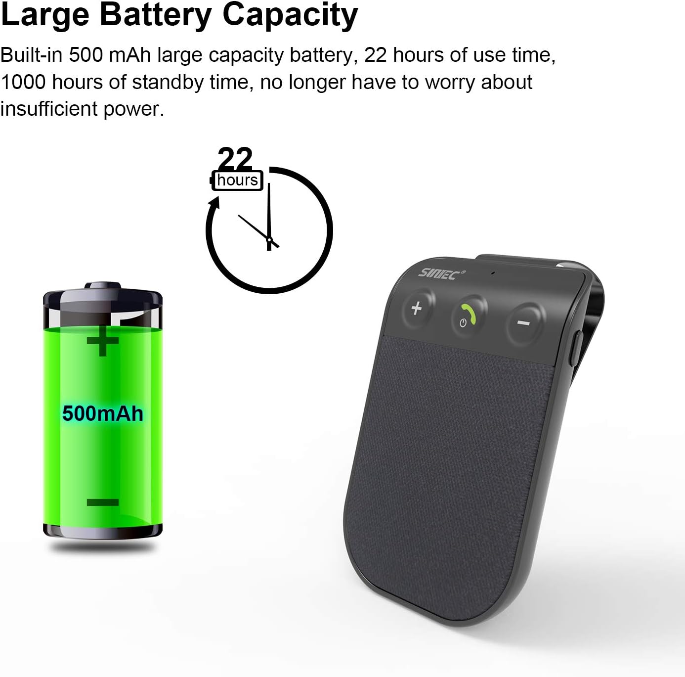 SUNITEC Bluetooth Car Speaker connecting two phones