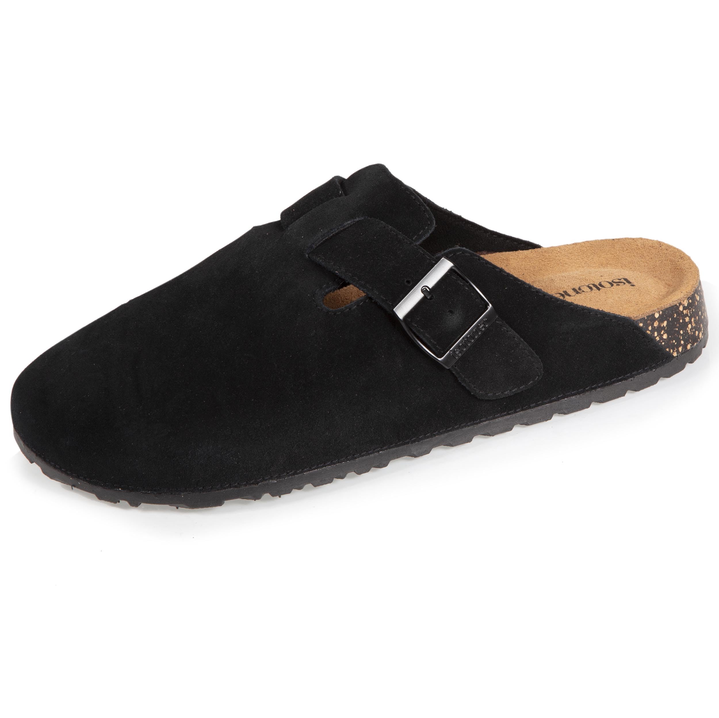 Isotoner Chaussons Sabots en Cuir Homme Semelle Extra Souple